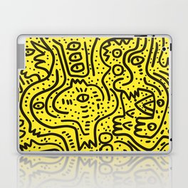 Yellow Graffiti Street Art Posca  Laptop & iPad Skin