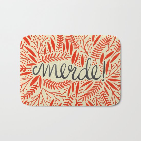 Pardon My French – Red on Cream Bath Mat