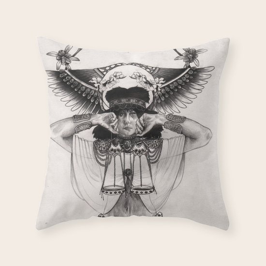 L I B R A Throw Pillow