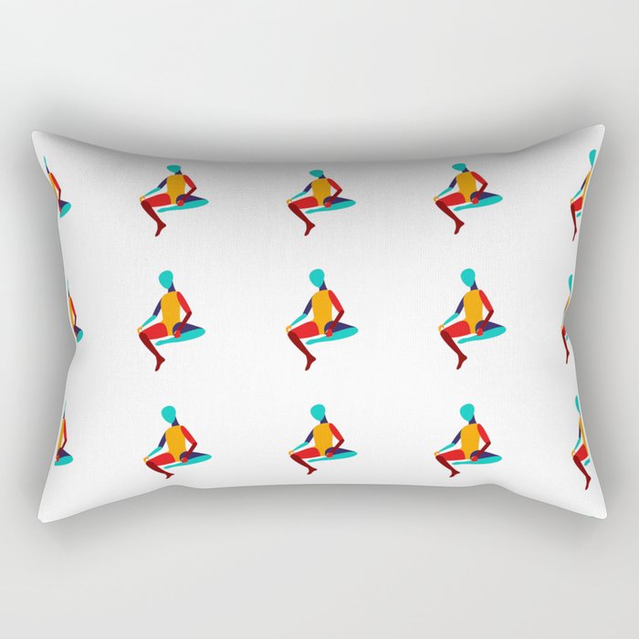 Abstract art print colorful people Rectangular Pillow