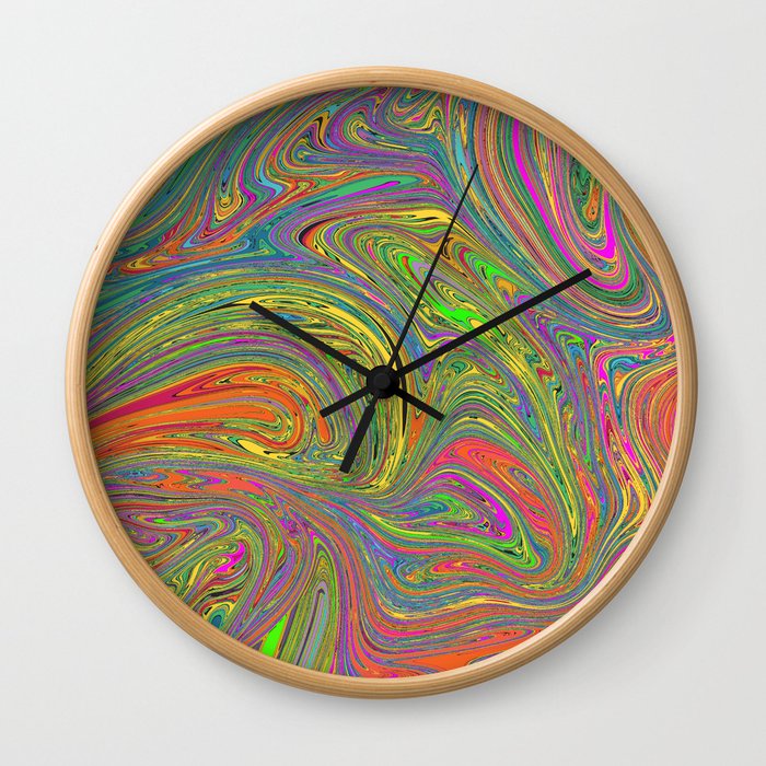 Abstract Art Digital Painting Colorful Gift Wall Clock By