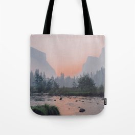 Yosemite Valley Sunrise Pretty Pink Tote Bag