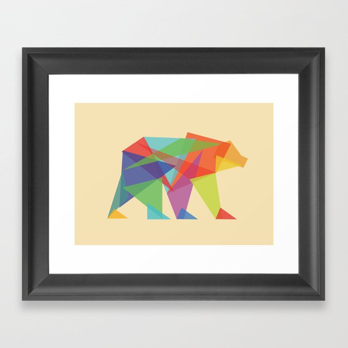 Fractal Geometric bear Framed Art Print