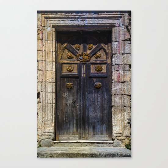 Old brown door Canvas Print