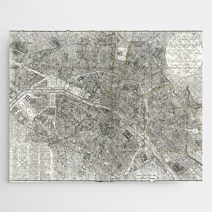Map of Paris, France - 1823-vintage pictorial map Jigsaw Puzzle