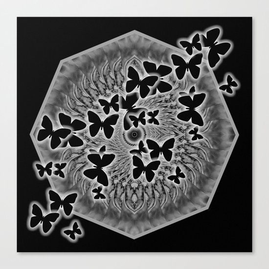 Dark butterfly kaleidoscope Canvas Print