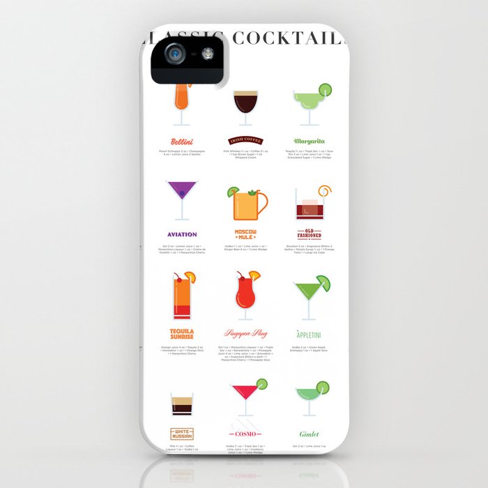 Clic Tails Print Art Poster Drink Recipes Bar Clic Tails Print Art Poster Drink Recipes Bar Kitchen Alcohol Iphone Case By Typeandtails Society6