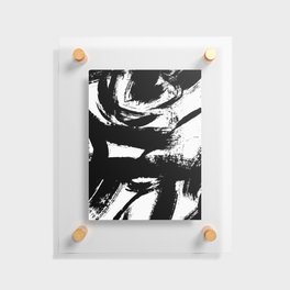 Black and White Brush Strokes Floating Acrylic Print