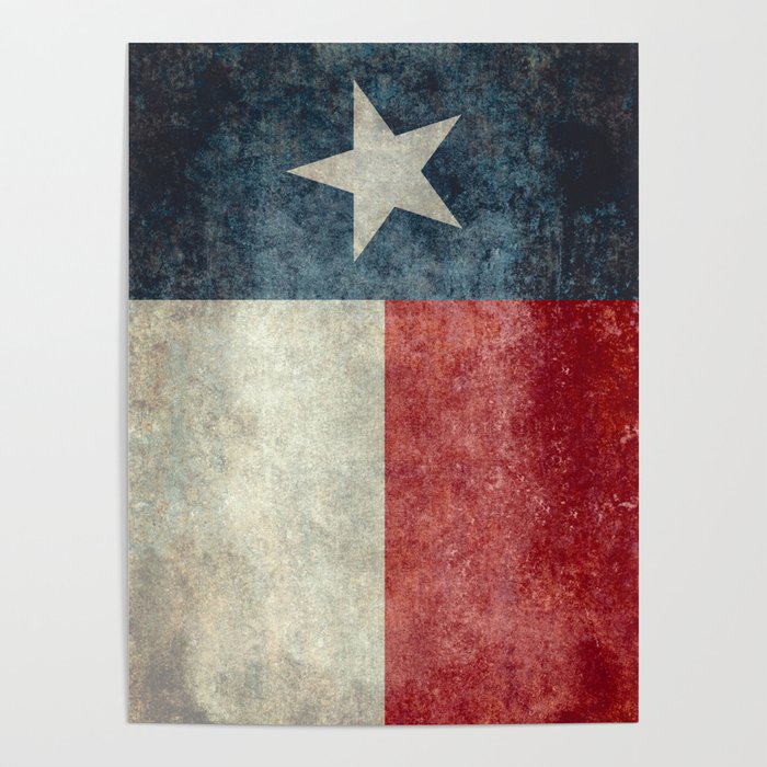 Texas state flag, vintage banner Poster