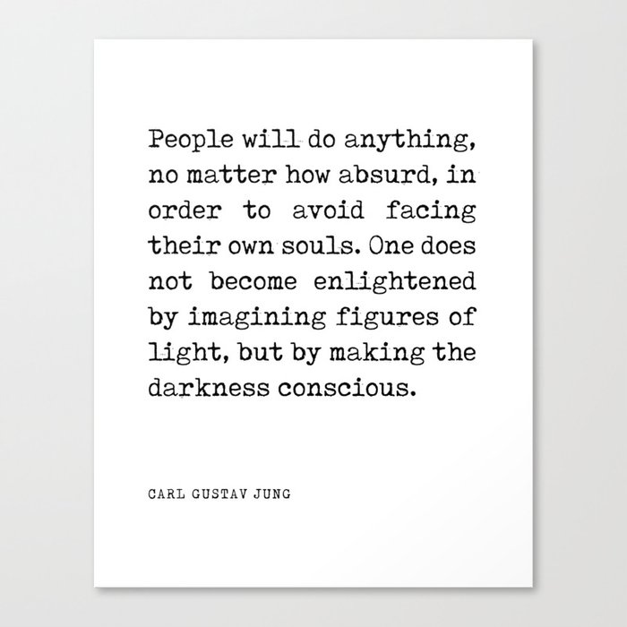 Making the darkness conscious - Carl Gustav Jung Quote - Literature - Typewriter Print Canvas Print