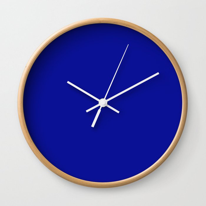 Cadmium Blue - solid color Wall Clock