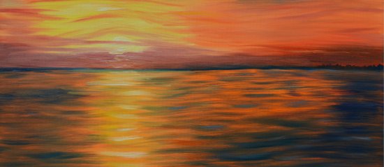 Abstract Art Ocean Sunset Seascape Painting Coffee Mug By