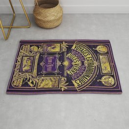 Jules Verne Voyages Extraordinaire Purple Lithographic Print by Jeanpaul Ferro Rug
