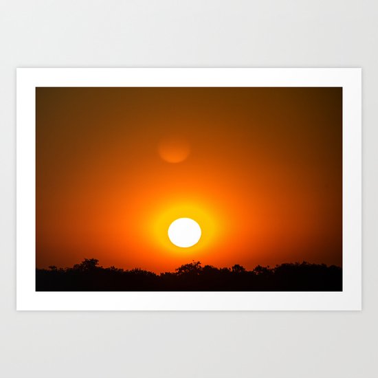 Sunset in red Art Print
