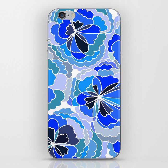 Floral Blue iPhone Skin