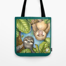 2 sloths & Red-eyed Tree Frog Tote Bag