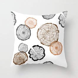 Tree Growth Rings Throw Pillow