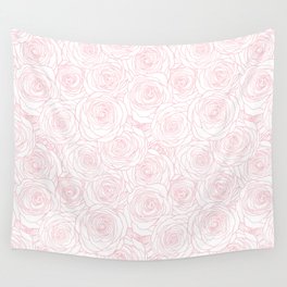 Rose flowers pattern. Hand drawn floral illustration background  Wall Tapestry