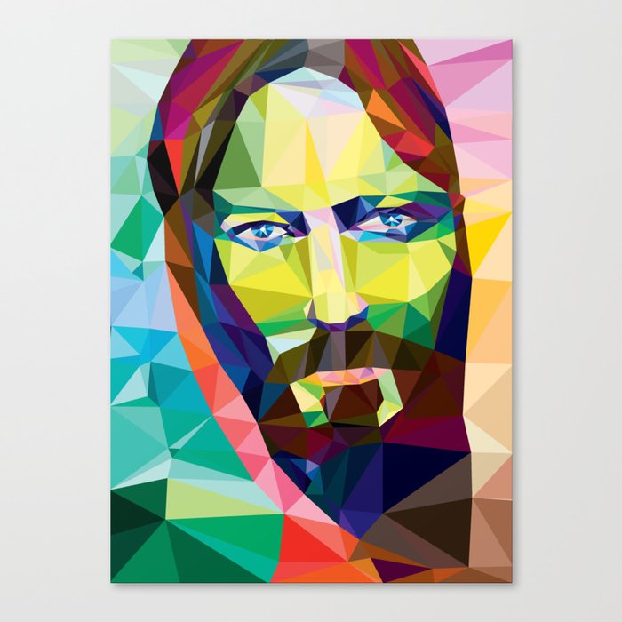 Low Poly Jesus Canvas Print