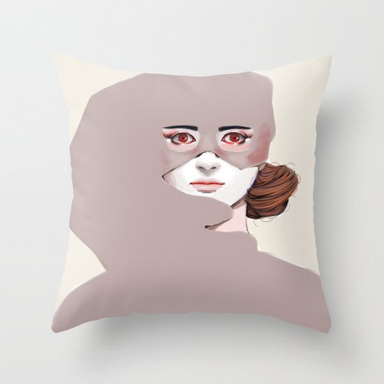 Untitled in Red Throw Pillow