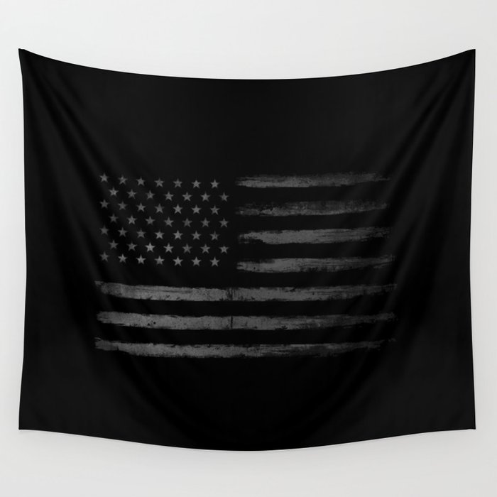 Grey Grunge American flag Wall Tapestry