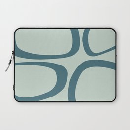 Mid Century Modern Funky Ovals Pattern Teal and Aqua Laptop Sleeve