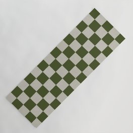 checkerboard hand-painted-olive Yoga Mat