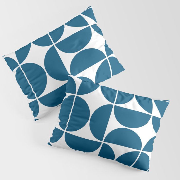 Mid Century Modern Geometric 04 Blue Pillow Sham