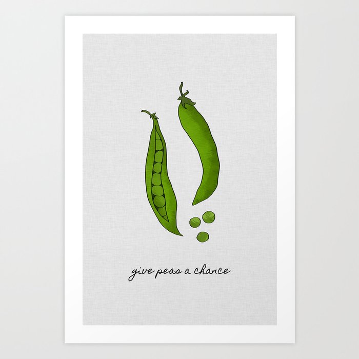 Give Peas A Chance Kitchen Decor Art Print By Paperpixelprints Give Peas A Chance Kitchen Decor Art Print