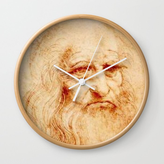 LEONARDO DA VINCI, Portrait as an old man. Wall Clock