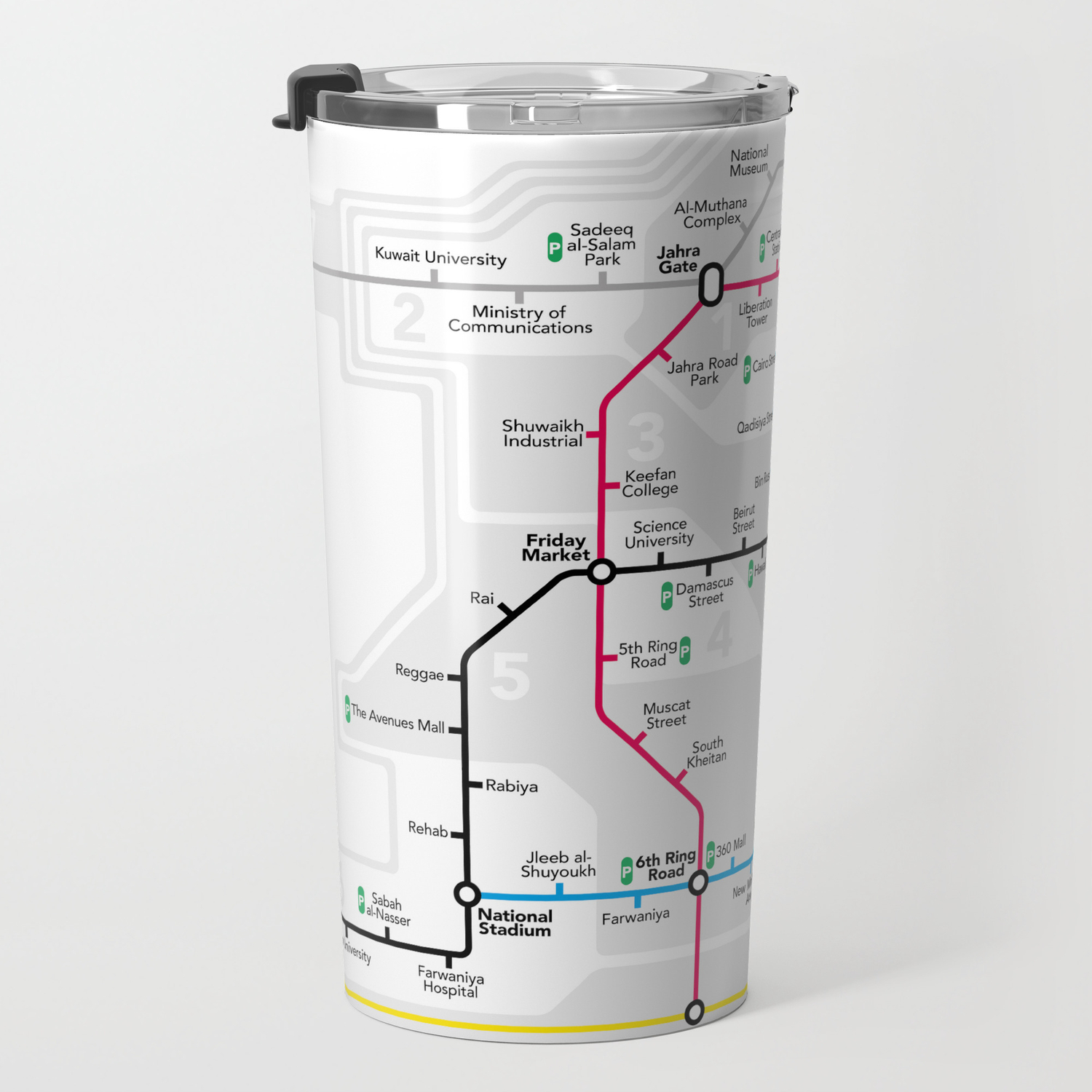Kuwait City Metro Map Travel Mug By Abx7xy Society6