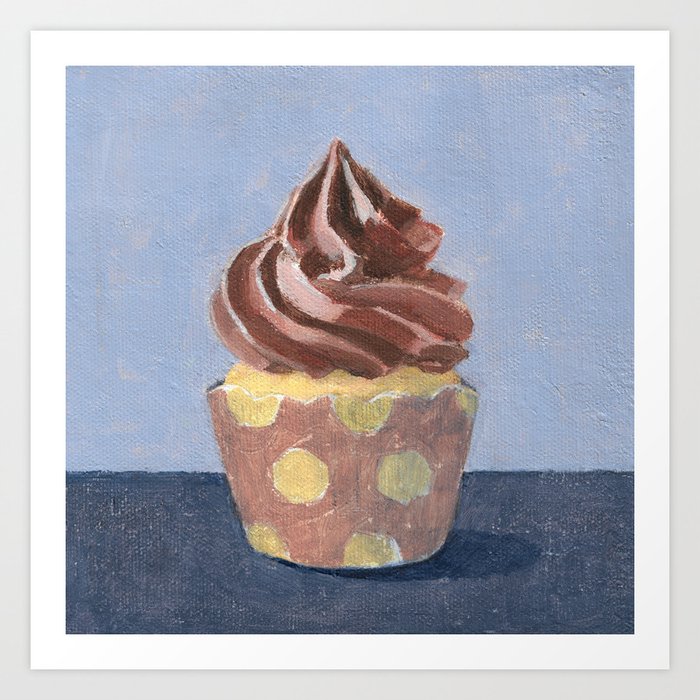 Cupcake in Polkadots Art Print