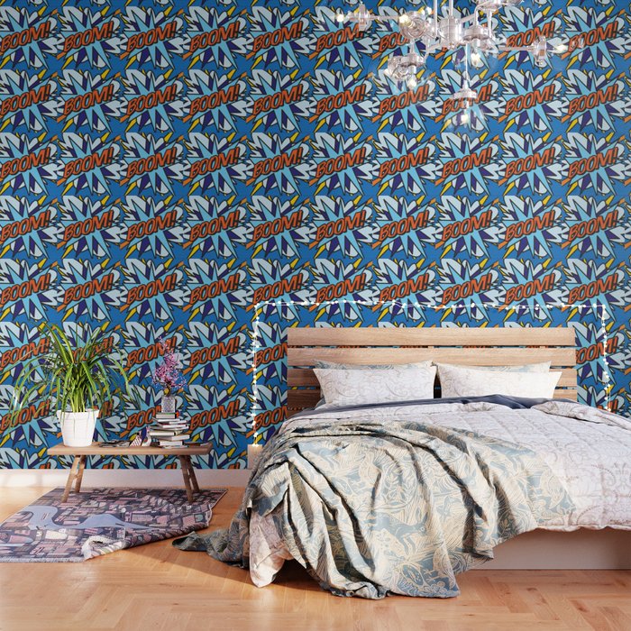 Boom Comic Book Pop Art Fun Cool Graphic Wallpaper By Thisisnotme Society6