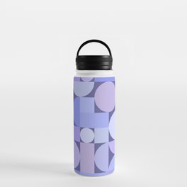 Retro Geometric Abstract Art Periwinkle 2 Water Bottle