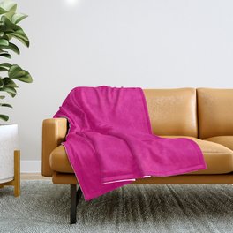 Fuchsia Pink Solid Color Throw Blanket