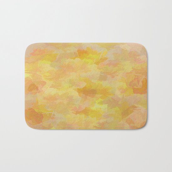 Floating Flowers Painterly Abstract Bath Mat