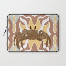 Cute little crab on pattern background Laptop Sleeve