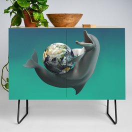 The Dolphin with the planet Earth Credenza
