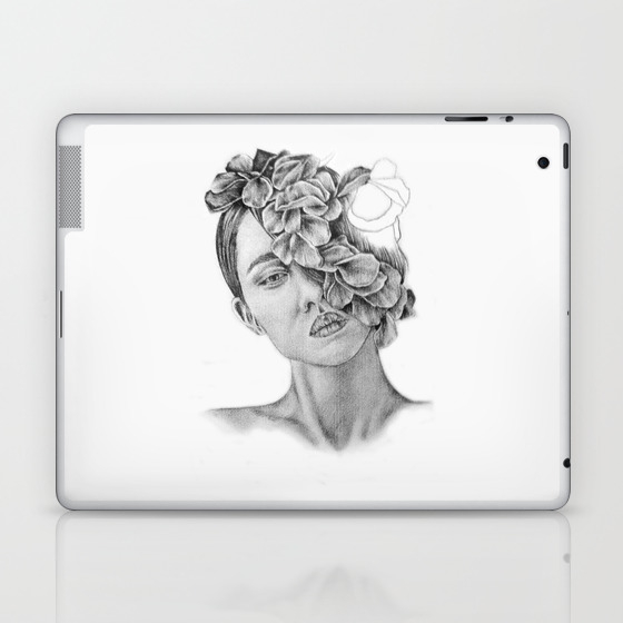 Art Pencil Drawing Illustration Portrait Model Flowers