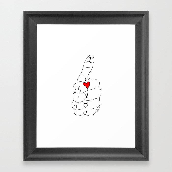 I love you - thumbs up Framed Art Print