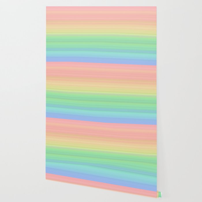 Abstract Pastel Rainbow Ii Colored Gradient Stripes Wallpaper By Cutepatternstextures Society6