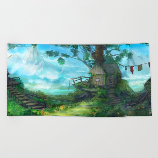 Cliffside Observatory Beach Towel