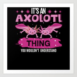 Axolotl Thing Walking Fish Cartoon Kawaii Axolotl Art Print