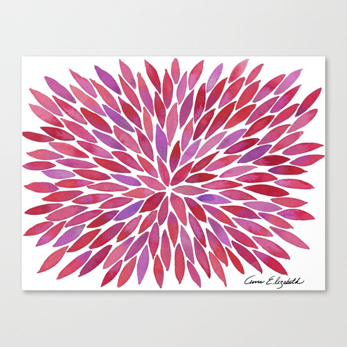 Burst of Color - Red Canvas Print