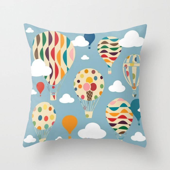 hot air ballon Throw Pillow