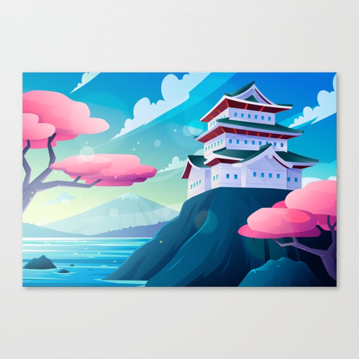 Japanese Temple On A Mountain Canvas Print