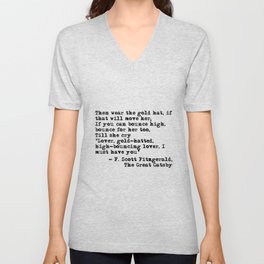 Epigraph - The Great Gatsby - Fitzgerald quote V Neck T Shirt
