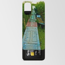 Boat dock through the bulrush made of recycled colorful old doors color photograph / photograph portrait Android Card Case