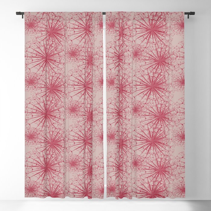 Mid Century Modern Pink Starburst Dandelion Blackout Curtain