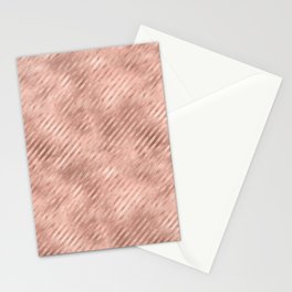 Luxury Rose Gold Metallic Stripes Pattern Stationery Card